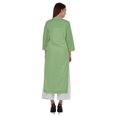 thumbnail image 4 of Bimba Kurta Droite Unie Ethnique Indienne pour Femmes à Col Mandarin avec Encolure Plissée en Coton, 4 of 7