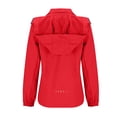 thumbnail image 4 of Atogsazn Imperméable Léger pour Femme, Décontracté, Fermeture Éclair Intégrale, Manches Longues, Veste de Pluie à Capuche, Coupe-Vent, Hauts, Rouge, M, Mode, 4 of 5