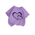 thumbnail image 3 of WEAIXIMIUNG Hauts pour Ado Fille Hiver Fille Mignonne Graphique Col Rond Manches Courtes Tee Été Décontracté T-Shirt 120, 3 of 6