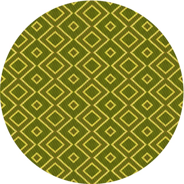 Ahgly Company Tapis de Zone Rond Vert Transitionnel pour Intérieur Lavable à la Machine, 3 Pieds Rond