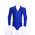 thumbnail image 3 of Eandarui Men's Tango Latin Dance Leotard Shirts Shiny Rhinestone Long Sleeve Chacha Rumba Samba Blue 3XL, 3 of 7