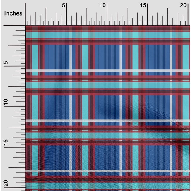 oneOone Polyester Lycra Fabric Madras Check Printed Craft Fabric BTY 56 Inch Wide