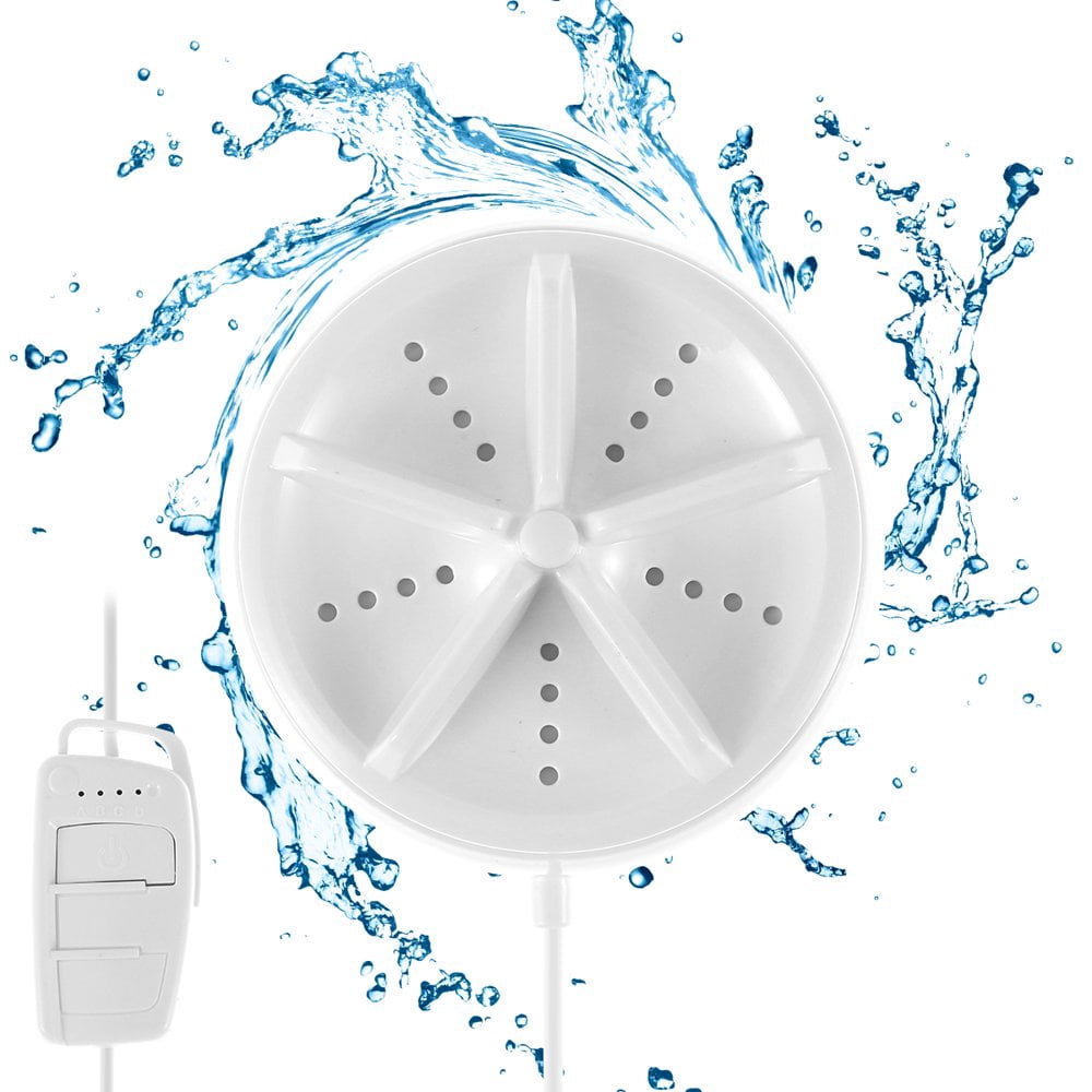 Portable Turbine Washer Reusable Sturdy Washing Turbine Machine 4 Mode Adjustable Ultrasonic Washing Machine Low Noise Automatic USB Washer Machine for Clothes Home Trips Business Travel