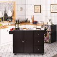 thumbnail image 4 of Costway Kitchen Island 2-Door Storage Cabinet Stainless Steel Top w/ Drawers, 4 of 10