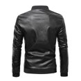thumbnail image 4 of Qertyioot Veste en Cuir d'Hiver pour Hommes Mode Fermeture Éclair Manches Longues Tenue Décontractée, 4 of 8