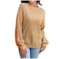 thumbnail image 1 of RKSTN Sweaters for Women Casual Mode Couleur Contraste Tricot Pull Manches Longues Col Rond Pull Automne Sweaters, 1 of 1