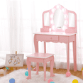 thumbnail image 1 of Eastvita Pretend Makeup Vanity Set with Stool Mirror for Girls, 1 of 5