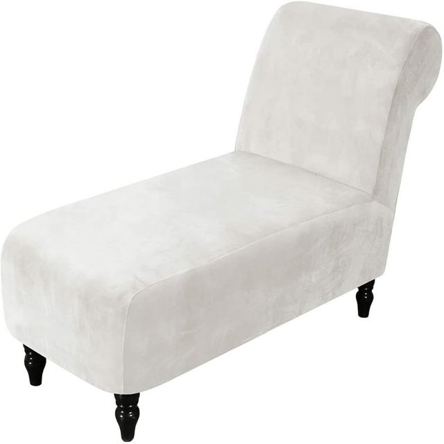 2024 Velvet Armless Chaise Lounge Slipcover Stretch Sofa Slip Cover Furniture Protector