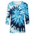 thumbnail image 5 of RXIRUCGD T-shirt Mode Imprimé Col Rond Manches 3/4 pour Femme, Bleu Ciel, Taille : m, 5 of 5