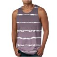 thumbnail image 1 of IROINID Débardeurs pour Hommes, Hommes Casual Mode Gradation Impression à Rayures Pull Col Rond Débardeurs de Sport, 1 of 4