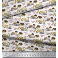 thumbnail image 2 of Soimoi Polyester Crepe Fabric Sleigh,Bread & Hot Dog Food Print Sewing Fabric Yard 52 Inch Wide, 2 of 3
