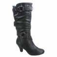 thumbnail image 1 of Maggie-39 Bottes Décontractées Mi-Mollet à Bout Rond à Talons Hauts à Fermeture Éclair pour Femmes, 1 of 3