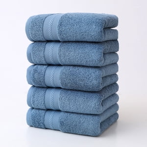 Fridja Sales 5 Pcs Bath Towels Set for Bathroom Thick Soft Absorbent Towel Set of 5 Household Wash Face Gift Towel