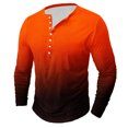thumbnail image 1 of RXIRUCGD Chemises Blouses Décontractées à Manches Longues à Col Rond pour Hommes avec Boutons Imprimés, Orange, Taille : 2TG, 1 of 4