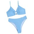 thumbnail image 1 of Birdeem Womens Split Solid Bikini Two-Piece Swimsuit, 1 of 6