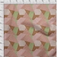 thumbnail image 3 of oneOone Cotton Poplin Pink Salmon Fabric Triangle Geometric Craft Projects Decor Fabric Printed By The Yard 56 Inch Wide, 3 of 4