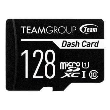 Team Dash - Carte Mémoire Flash (Adaptateur SD Inclus) - 128 Go - UHS-I U1 / Classe 10 - microSDXC UHS-I - Noir