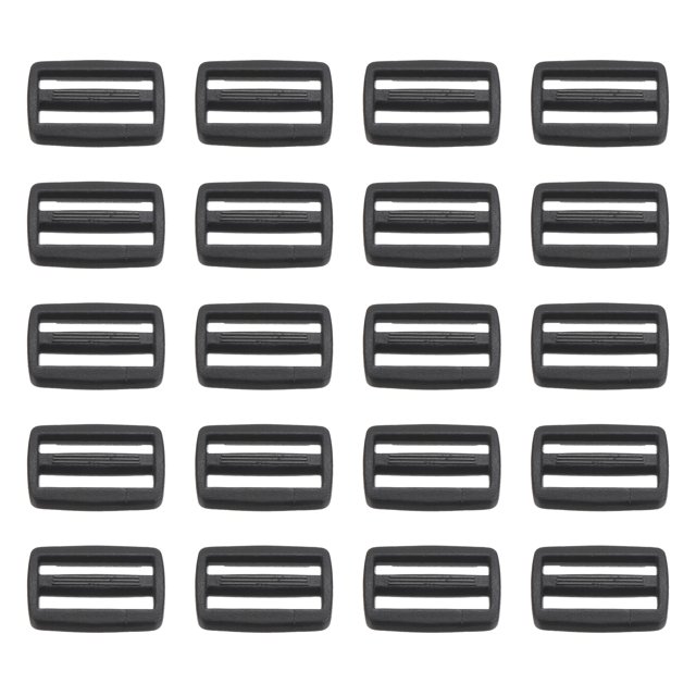 Unique Bargains Black 1 Inch Tri-Glide Slide Buckles Webbing Strap Fastener (100 Pack)