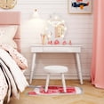 thumbnail image 2 of Costway Coiffeuse pour Enfants Ensemble de Coiffeuse Princesse Table et Chaise avec Miroir Éclairé Blanc, 2 of 10