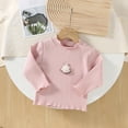 thumbnail image 4 of Cowsor Girls Soft Ribbed Peter Pan Collar Bow T-Shirt Sweet and Ribbed Knit Casua Cute Tops, 4 of 4