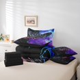 thumbnail image 5 of YST Boho Moth Comforter Set, 7-Piece, Gothic Skull, King Size, Black Blue, 5 of 5
