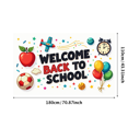 thumbnail image 3 of Colorful Welcome Back to School Banner with Apple Airplane Balloon and Star Elements Backdrop Party Decorations for School Events Opening Ceremonies Classroom Decor Photo Props, 3 of 4