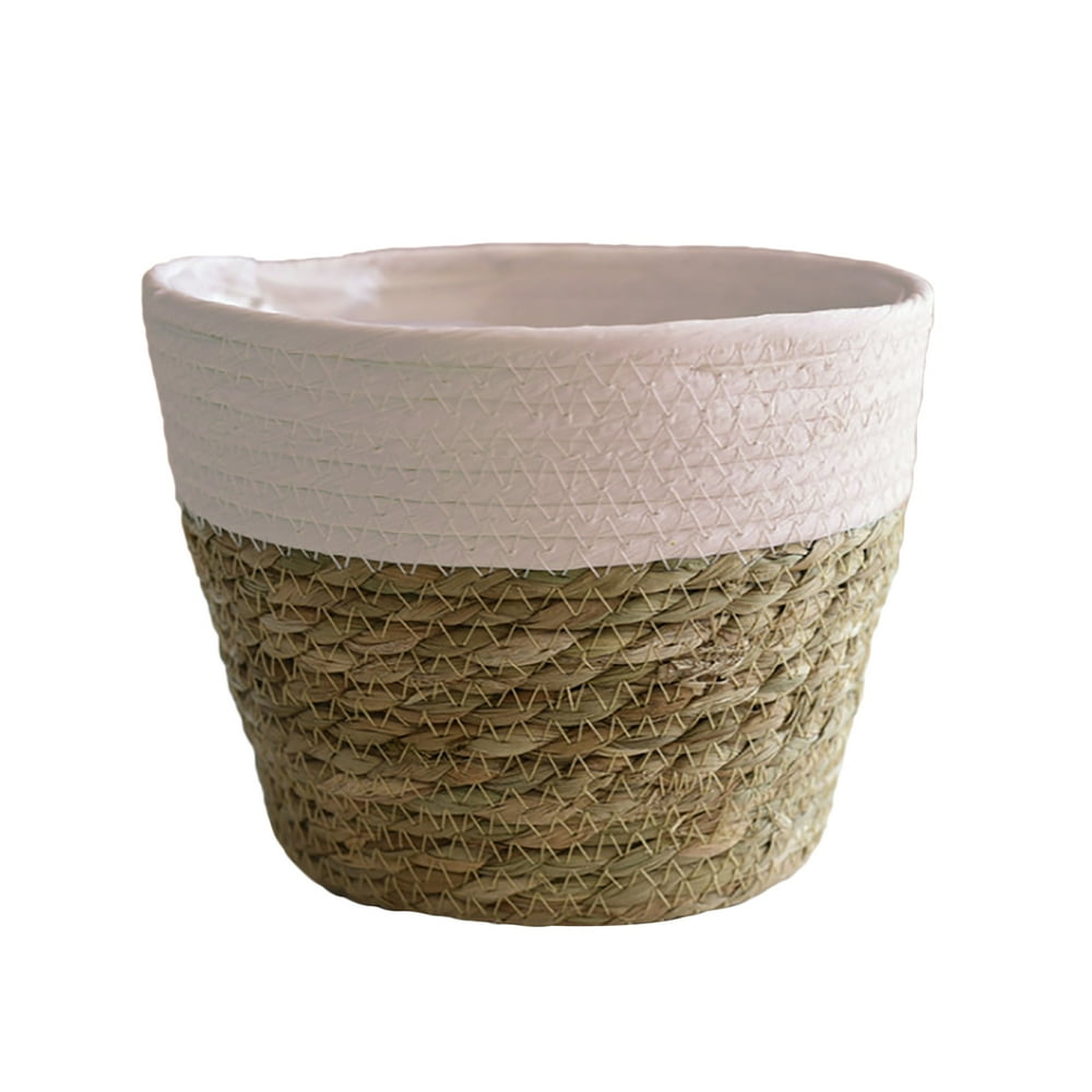 Panier de Rangement Pot de Plante 10 Pouces Design Naturel Tissé à la Main Intérieur Extérieur Décorer Pots de Fleurs Faits à la Main Contenants