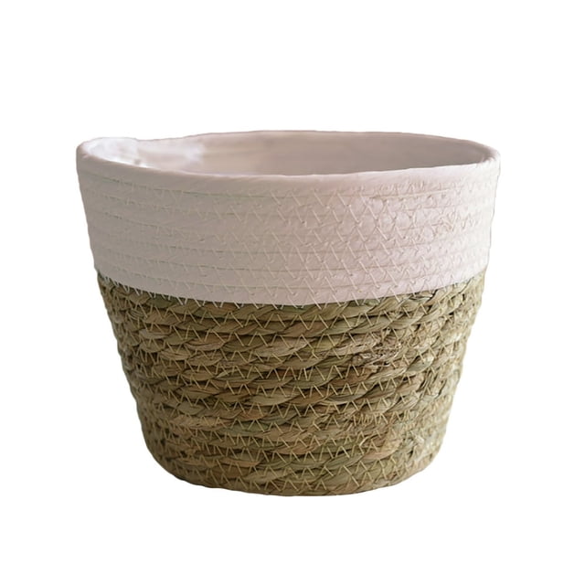 Storage Basket Plant Pot 10 Inch Natural Design Hand-woven Indoor Outdoor Decorate Handmade Flowerpot Containers