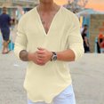 thumbnail image 2 of Birdeem Chemise Décontractée pour Hommes, Col en V, Manches Longues, Respirante, 2 of 6