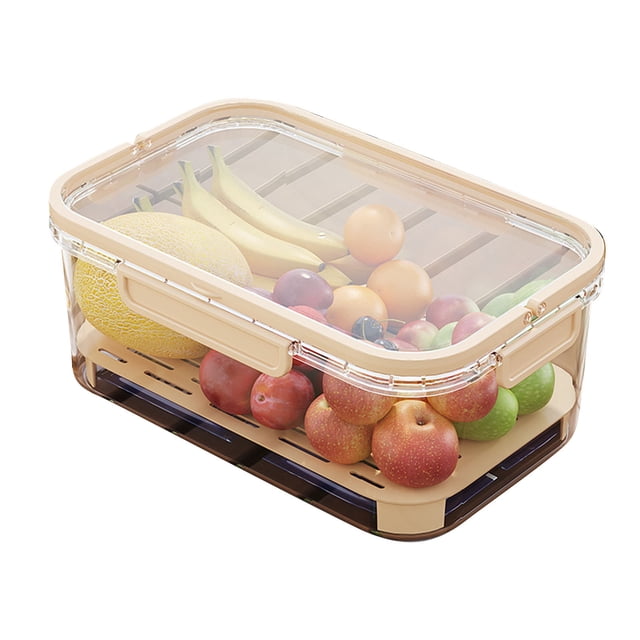 Cagogo Food Storage Container, Food Grade Plastic Sealed Container for Refrigerator Freezer, Large Rectangular Fresh Keeping Box for Meal Prep, Portable Airtight Container for Outdoor Picnic Lunch