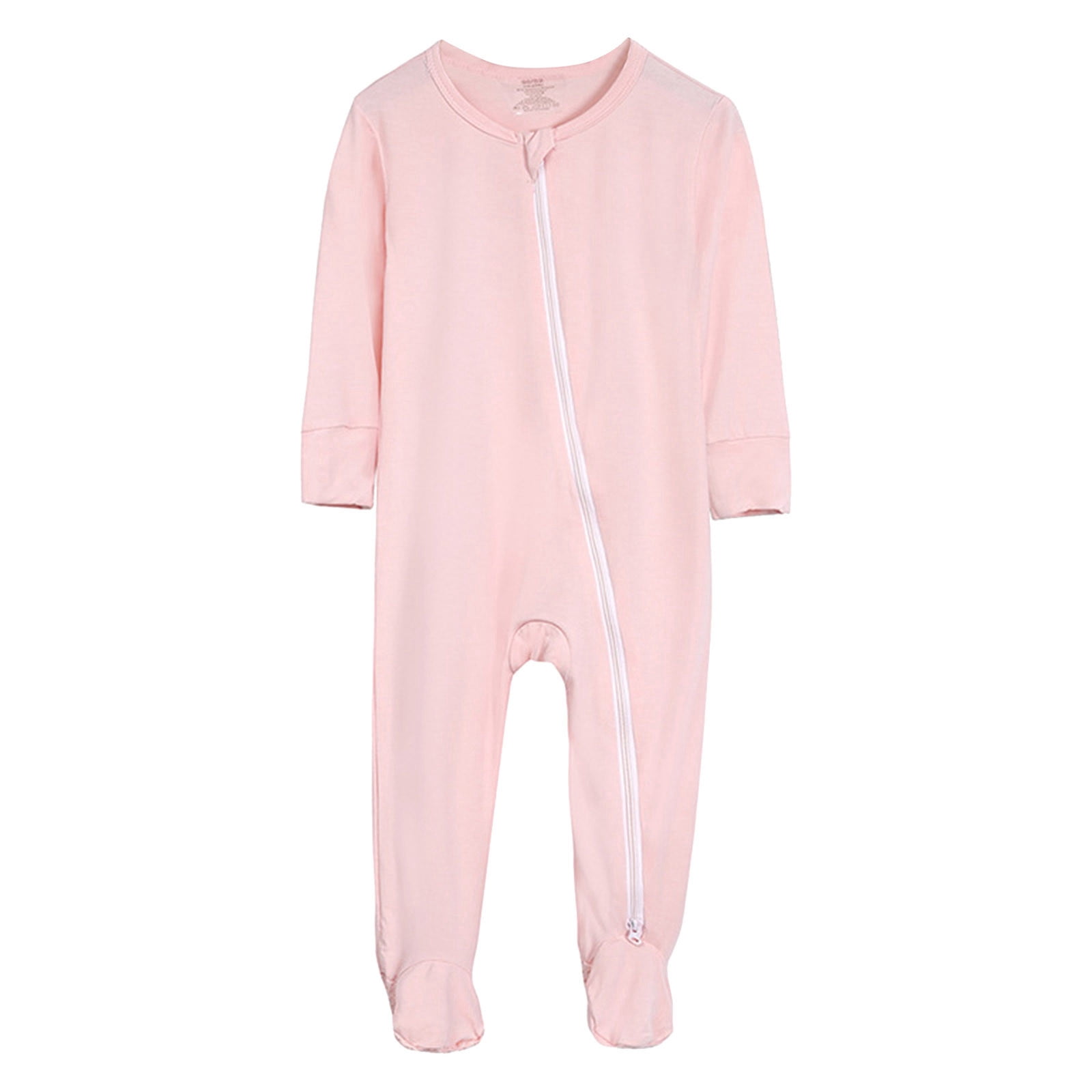 Boys Girls Cotton Rompers Footed Pajamas Zipper Long Sleeve Sleeper Jumpsuit Clothes