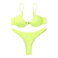 thumbnail image 2 of Faithtur Women Solid Color Adjustable Spaghetti Strap Underwire Bra + Thong, 2 of 9