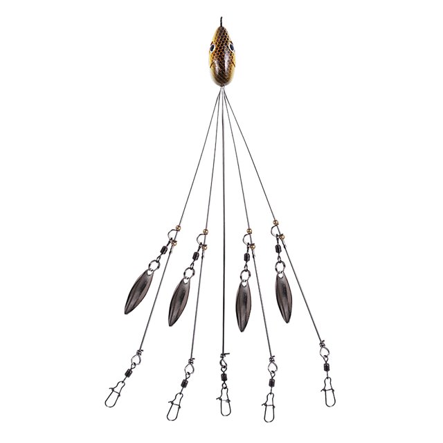Agiferg 5 Arms Alabama Umbrella Head Fishing Rig Bait Fishing Lures With Snap Swivels