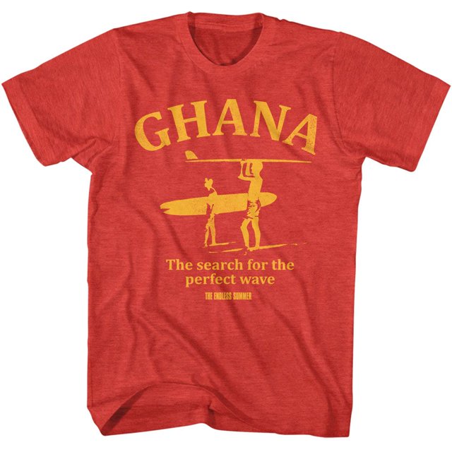 Bruce Brown Films Ghana Perfect Wave Rouge Chiné T-Shirt pour Adulte 2TG