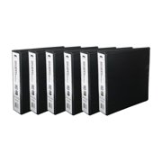 Moustache 6/Pack 2" D-Ring Binder, 3 Rings, Letter Size, Black