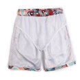 thumbnail image 3 of Short de Plage Décontracté en Coton et Lin à Cordon Style Ethnique Floral Orange m, 3 of 4