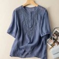 thumbnail image 2 of Penkiiy Hauts pour Femmes T-Shirts Décontractés à Manches Courtes à Col Rond d'Été Amples Blouse TG Bleu, 2 of 6