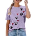 thumbnail image 2 of EQWLJWE Hauts d'Été pour Femmes Hauts pour Femmes Liquidation Femmes T-shirts à Col Rond Imprimés Mode Confortables Chemisiers Hauts pour Femme, 2 of 5