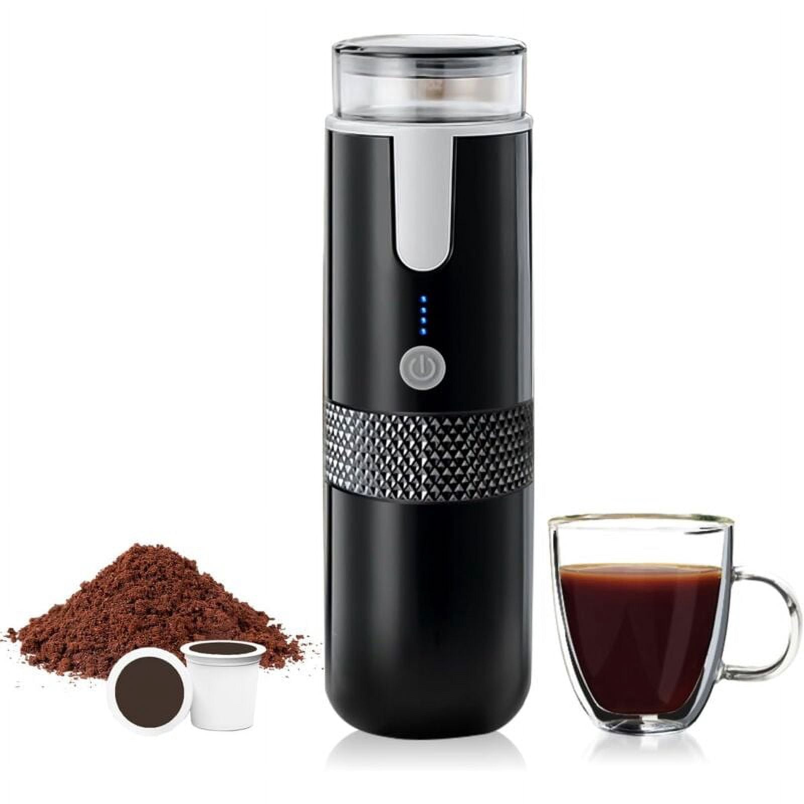 Portable Coffee Machine Compatible with K Cup Capsule Ground Coffee Hand Operated Hand Coffee Maker for Camping Hiking