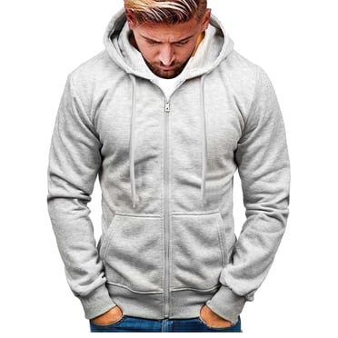 Men's Hoodies Mens Sweatshirts Clearance Under $5.00 Thick Hoodies Graphic Printed Hooded Zipper Sweatshirts Men Hoodie Adult Male Clothing Grey 3XL