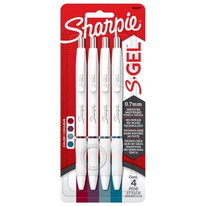 Sharpie S-Gel, Stylos de gel, Pearl Barreau de mode blanc, point moyen (0.7 mm), les couleurs d'encre de bijoux gras, 4 Nombre