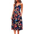 thumbnail image 2 of RKSTN Robes Aguichant pour Femmes Col en V Sans Manches Robes Imprimées Ajourées Maxi Robe, 2 of 5