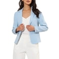 thumbnail image 1 of INSPIRE CHIC Blazer pour Femme à devant Ouvert Veste de Tailleur Courte d'Été pour le Travail Bleu Ciel-Uni m, 1 of 7