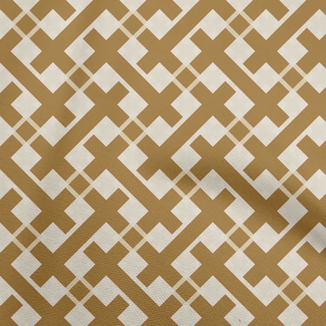 oneOone Cotton Cambric Brown Fabric Check Craft Projects Decor Fabric Printed By The Yard 42 Inch Wide