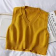 thumbnail image 1 of Casual Women Sweaters V-neck Sleeveless Solid Color Vest Sweaters Loose Female Pullover Tops, 1 of 2