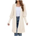 thumbnail image 1 of CEHVOM Women's Solid Color Cardigan Bandage Recreational Long Sleeve Tops Clearance, 1 of 4