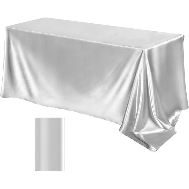 Rbaofujie Tablecloths Can Be Cut Solid Color Glossy Satin Cloth Tablecloth for High-End Hotel Banquet Wedding