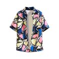 thumbnail image 1 of EQWLJWE Chemise d'Été pour Homme Chemise d'Été Vintage Imprimée Chemise à Manches Courtes pour Homme Chemise à Col Cubain Motif Style Hawaïen Blouse à Manches Courtes à Col Rabattu & Chemise Hauts à Manches Courtes pour Homme, 1 of 4