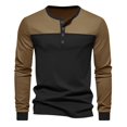 thumbnail image 1 of AherBiu Chemises à Boutons à Manches Longues pour Hommes Ajustées Légères Chandail Mode Décontracté Extensible T-Shirt à Boutons, 1 of 8