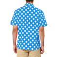 thumbnail image 3 of INSPIRE CHIC Men's Summer Polka Dots Shirt Button Down Short Sleeves Pattern Shirts S Blue, 3 of 7